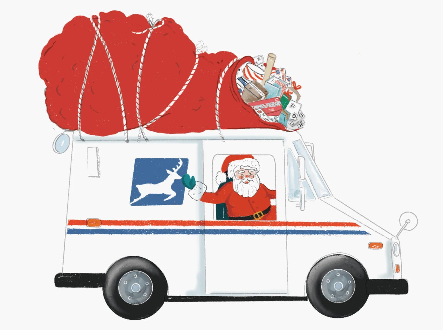 Santa Delivery Man Postcard by Ramus & Company