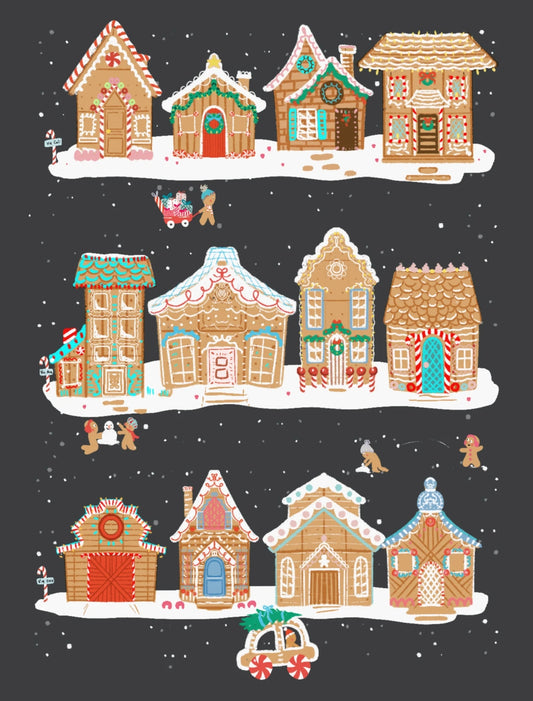 Gingerbread Town Postcard by Ramus & Company
