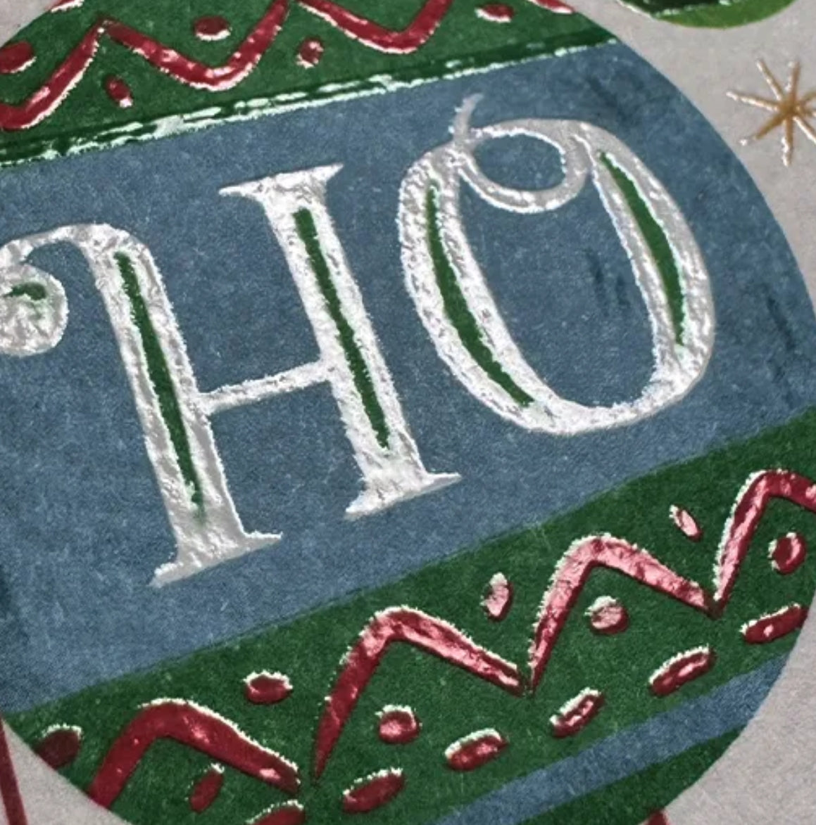 Christmas Ornaments Postcard with varnish details