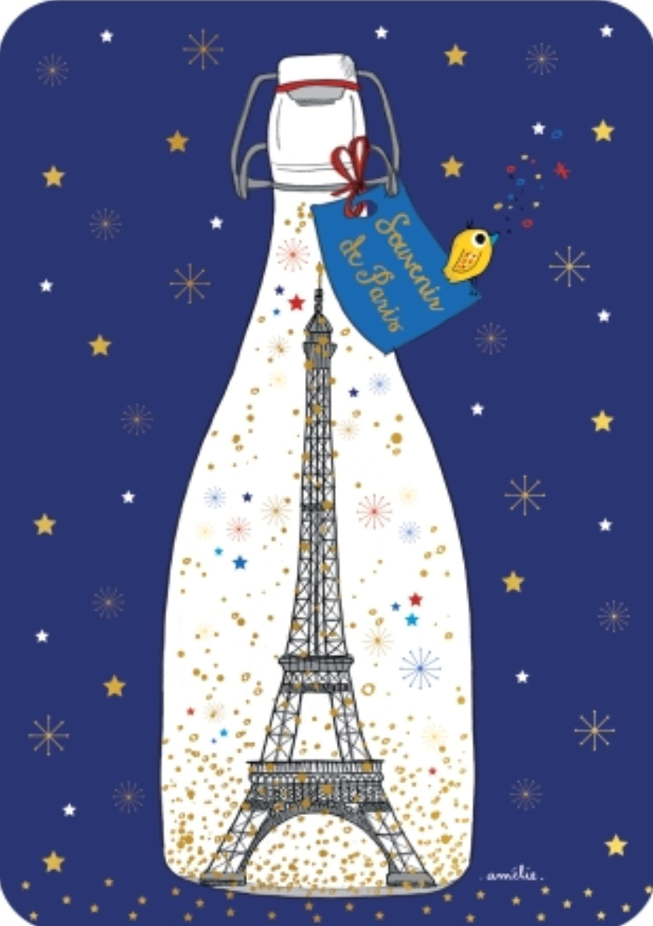 Eiffel Tower Souvenir Postcard by Cartes d'Art with foil details
