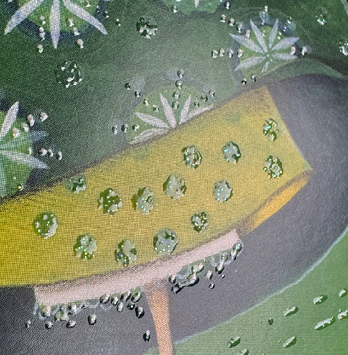 Woman with Pinwheels Postcard by Kristiana Heinemann with lacquer details