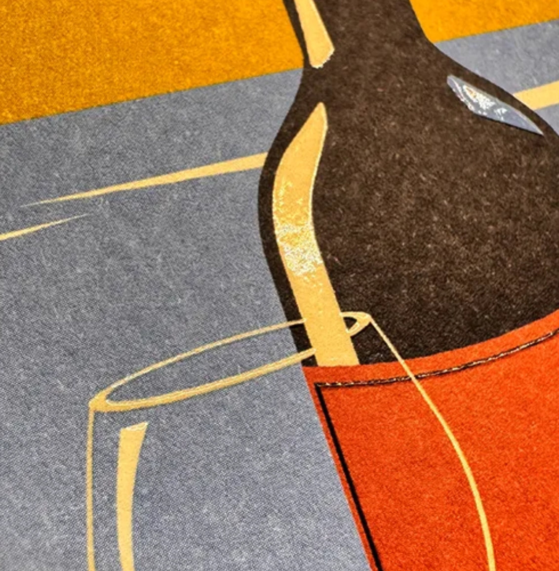 Wine with a View Postcard with varnish details