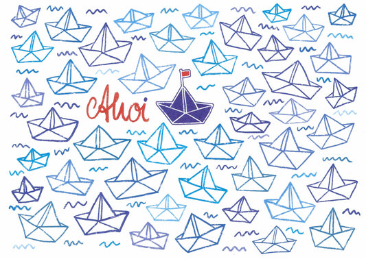 Skowronski and Koch Ahoy - Paper Boats Postcard