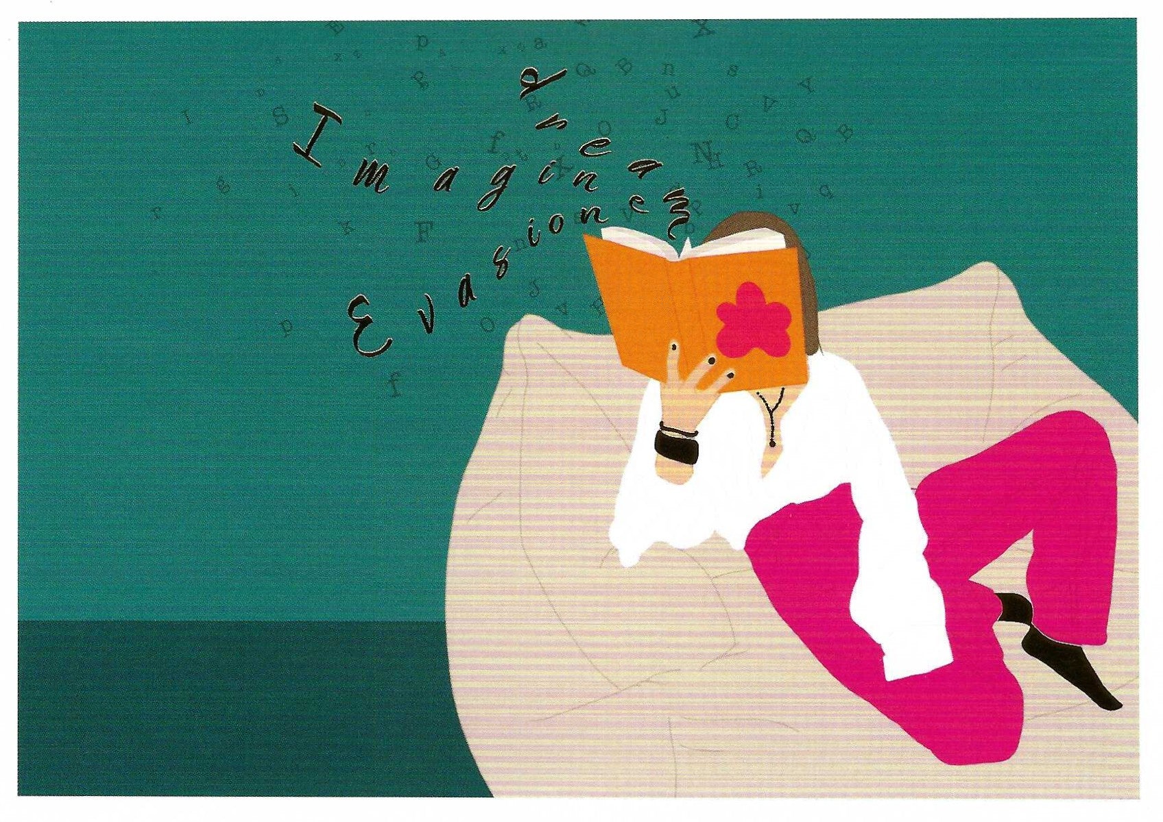 Editor - Art of Emotion featuring an illustration of a person reading a book on a teal background
