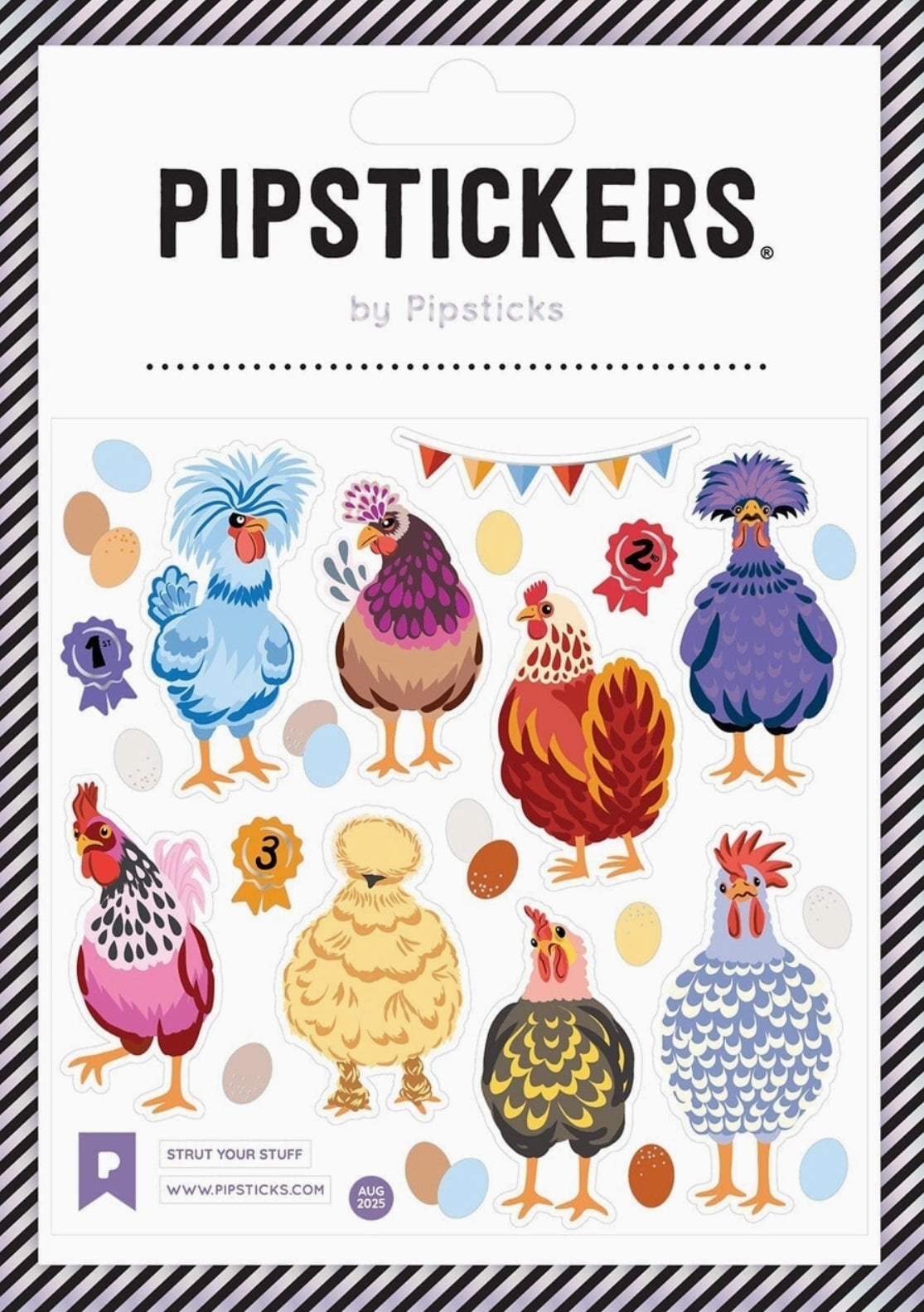 Strut Your Stuff Chickens Pipsticks Sticker Sheet - Pipstickers
