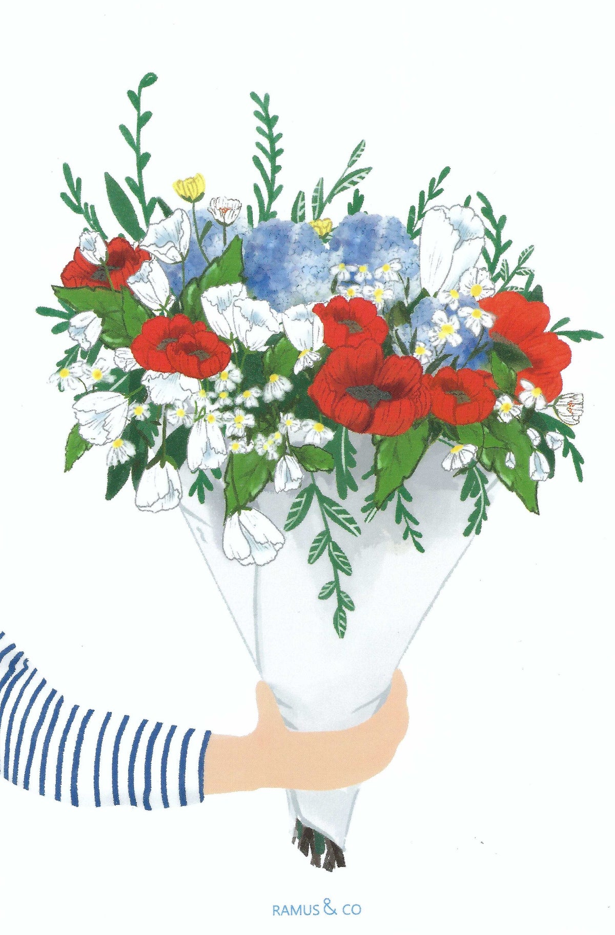 Summer Bouquet Postcard by Ramus & Company featuring a bouquet of flowers.