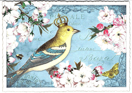 Edition Tausendschön - Bird with Flowers - PK712 - Postcard