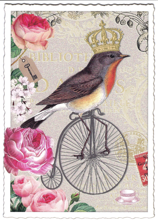 Edition Tausendschön - Bird on a Bicycle - PK698 - Postcard
