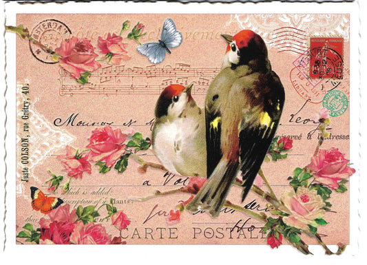 Edition Tausendschön - Birds - Goldfinch - Flowers - PK1066 - Postcard