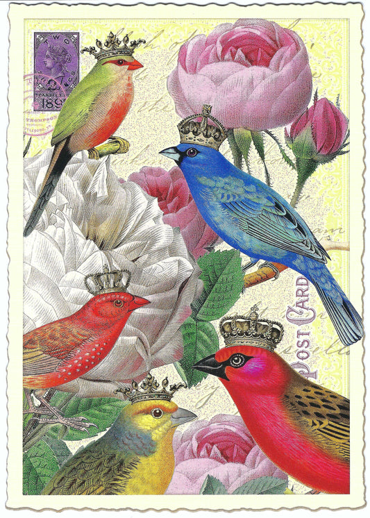 Edition Tausendschön - Peonies with birds - PK906- Postcard