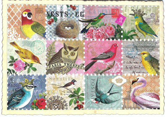 Edition Tausendschön - Stamps - Birds - PK977 - Postcard