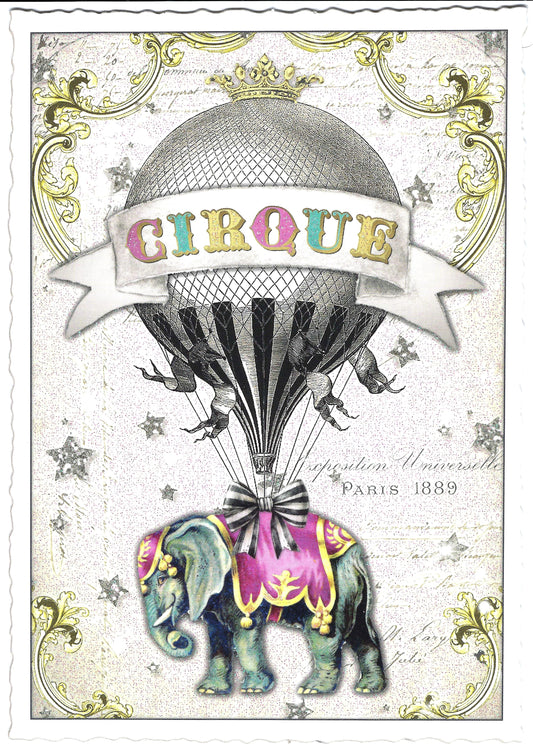 Edition Tausendschön - Elephant with Balloon - Cirque - PK1093 - Postcard