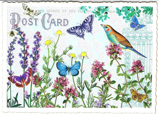 Edition Tausendschön - Flowers with Butterflies - PK904 - Postcard