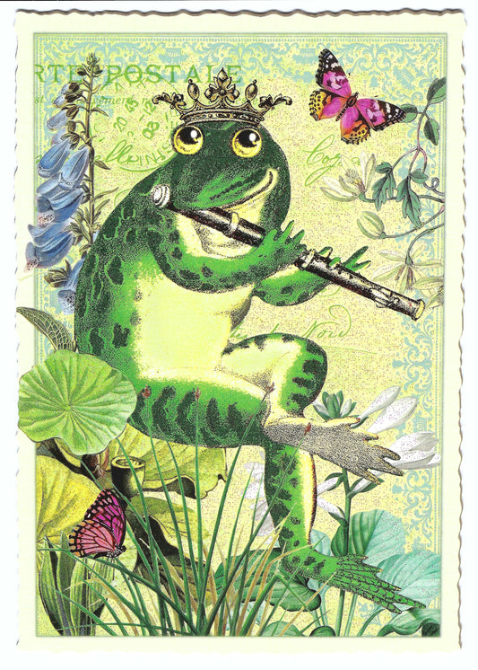 Edition Tausendschön - Frog Prince with Flute - PK1130 - Postcard