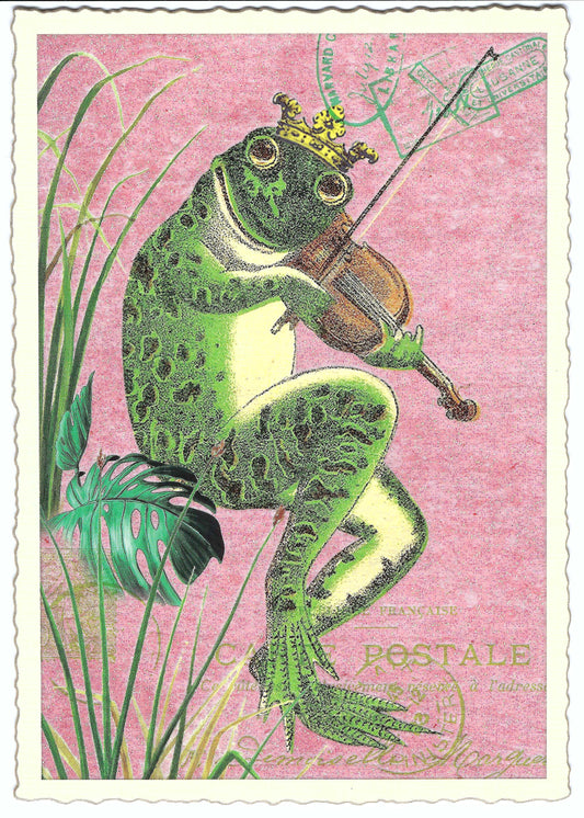 Frog with Violin Postcard by Edition Tausendschön