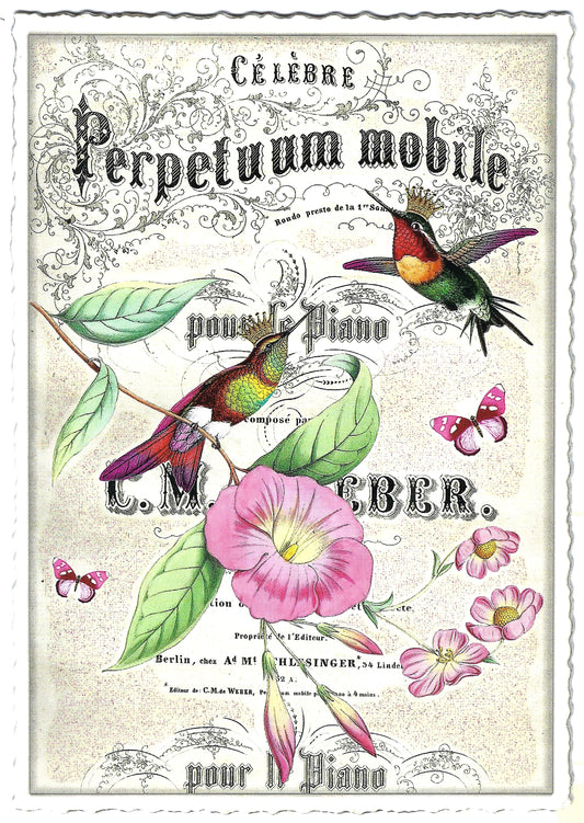 Edition Tausendschön - Petunia with Birds - PK945 - Postcard