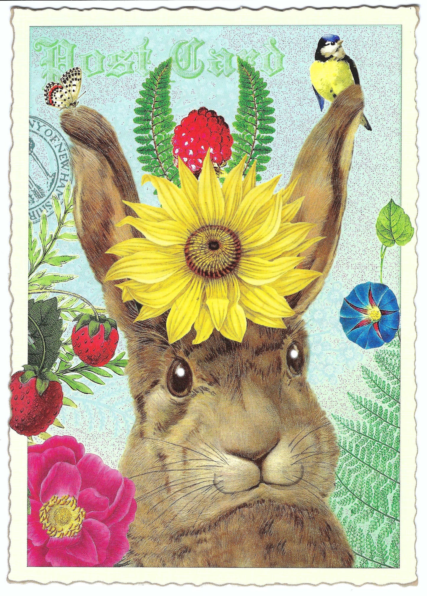 Edition Tausendschön - Rabbit with Sunflower - PK912 - Postcard
