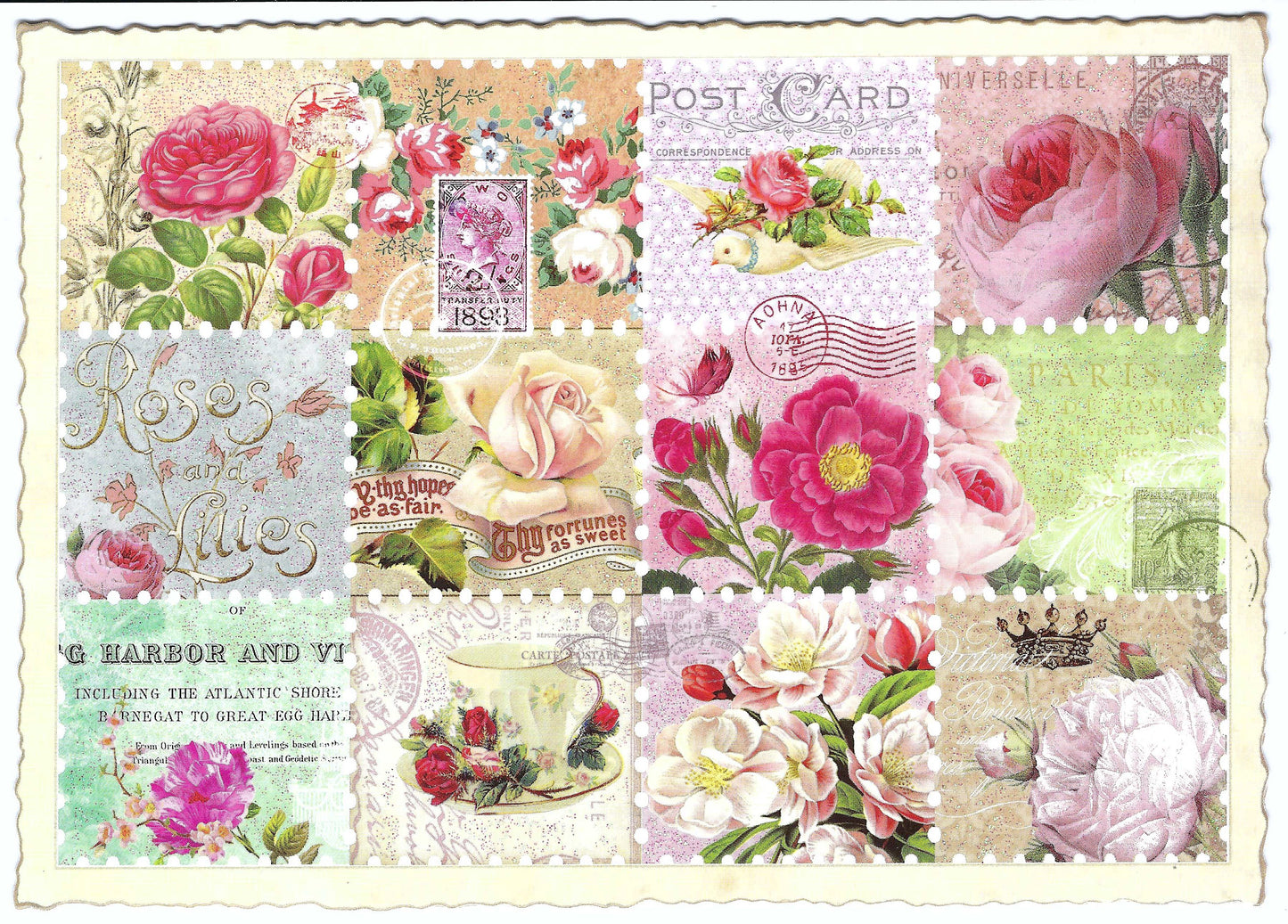 Edition Tausendschön - Stamps - Roses - PK978 - Postcard
