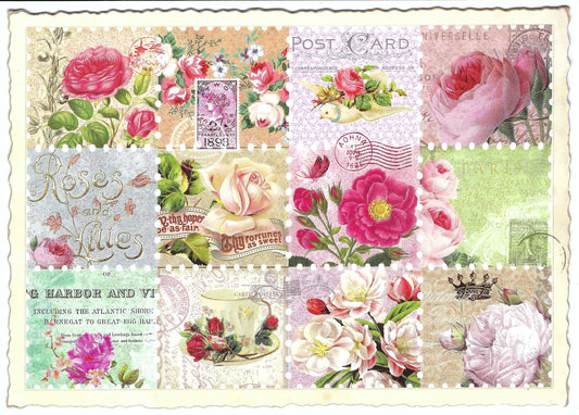 Edition Tausendschön - Stamps - Roses - PK978 - Postcard