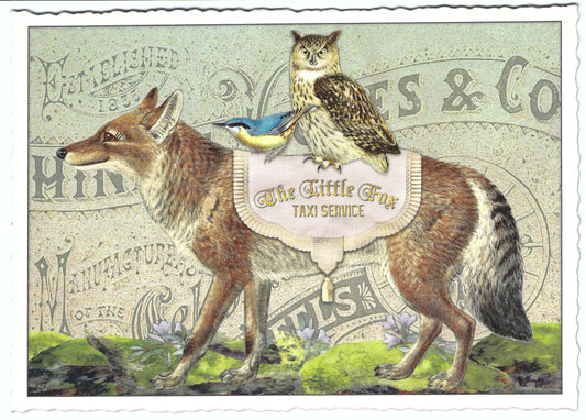 Edition Tausendschön - The Little Fox Taxi Service - Fox - Owl - PK1086 - Postcard