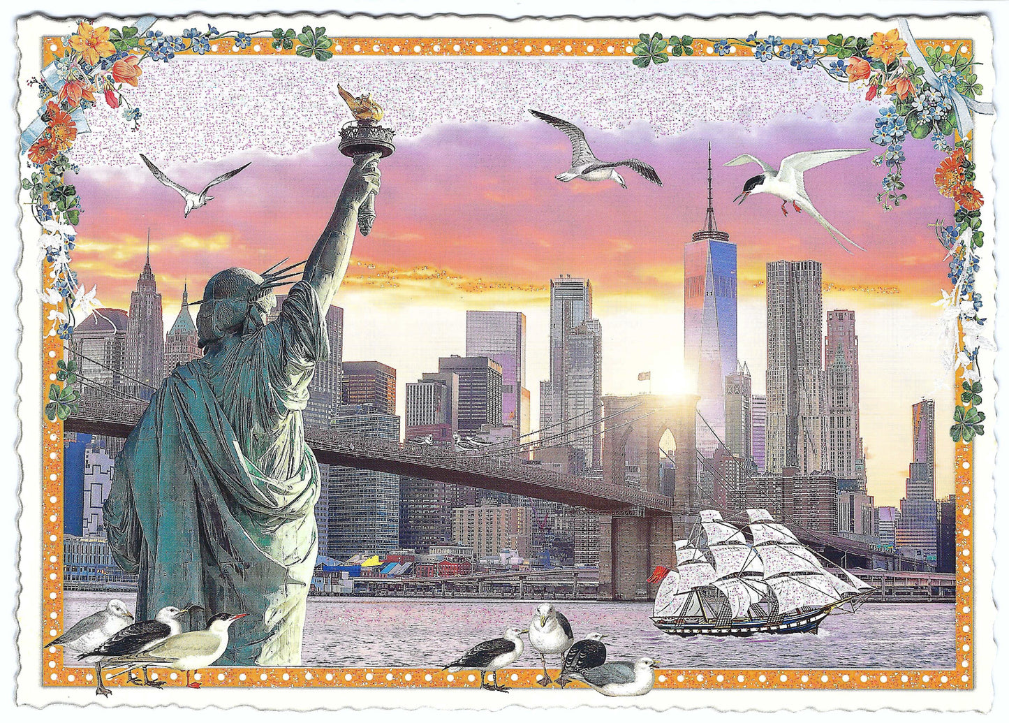 Edition Tausendschön - USA Edition - New York Skyline - Brooklyn Bridge - Postcard