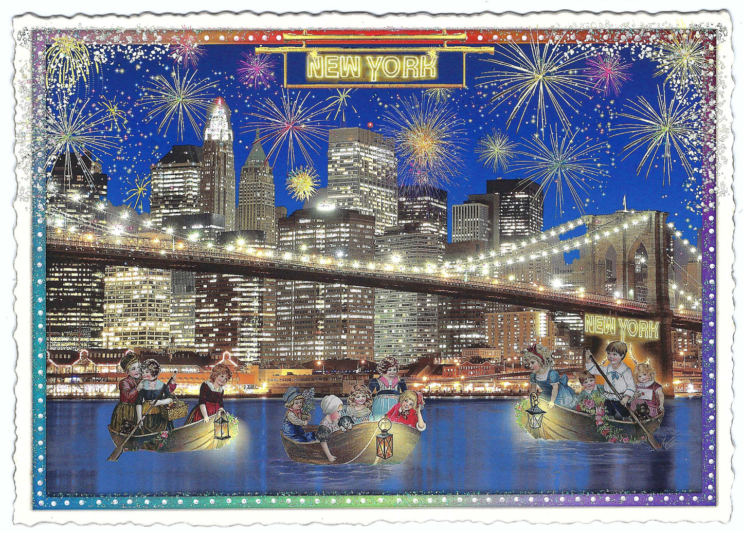 Edition Tausendschön - New York Skyline - Brooklyn Bridge - Postcard