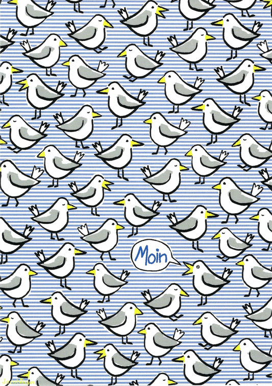 Taurus - Alstadthaus-Kunstverlag - Seagulls - Moin (Hello) - Postcard