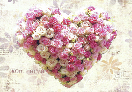 Taurus - Fotoeigenart - From the Heart - Rose Arrangement - Postcard