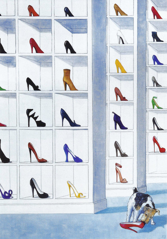 Taurus - Vontobel Art - Jimmy Choo'd - Shoes - Dog - Postcard