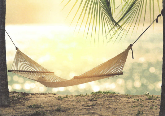 Taurus Kunstkarten - Beach - Hammock - Palm Tees - Postcard