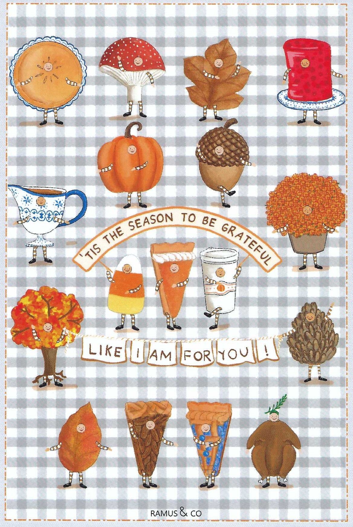 Thanksgiving People Postcard by Ramus & Company