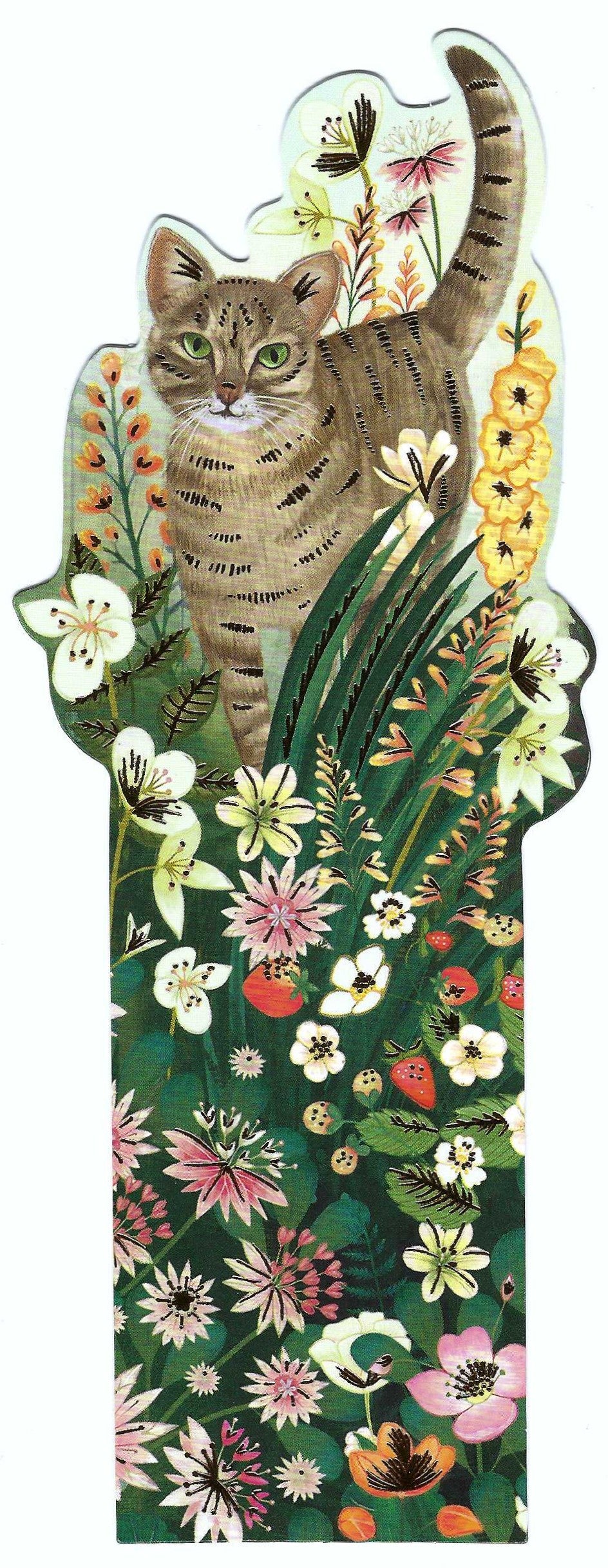 The Garden Wanderer Cat Bookmark with foil details by Editor - Art of Emotion