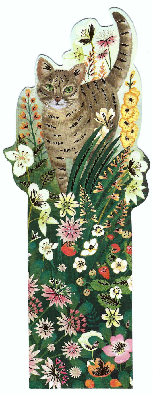 The Garden Wanderer Cat Bookmark with foil details by Editor - Art of Emotion