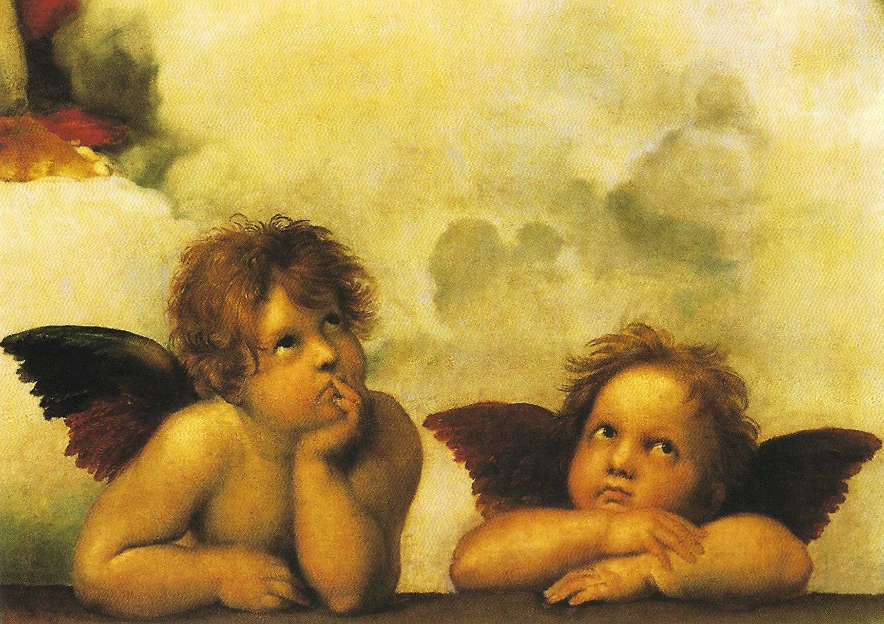 Two Angels Postcard from Sistine Madonna