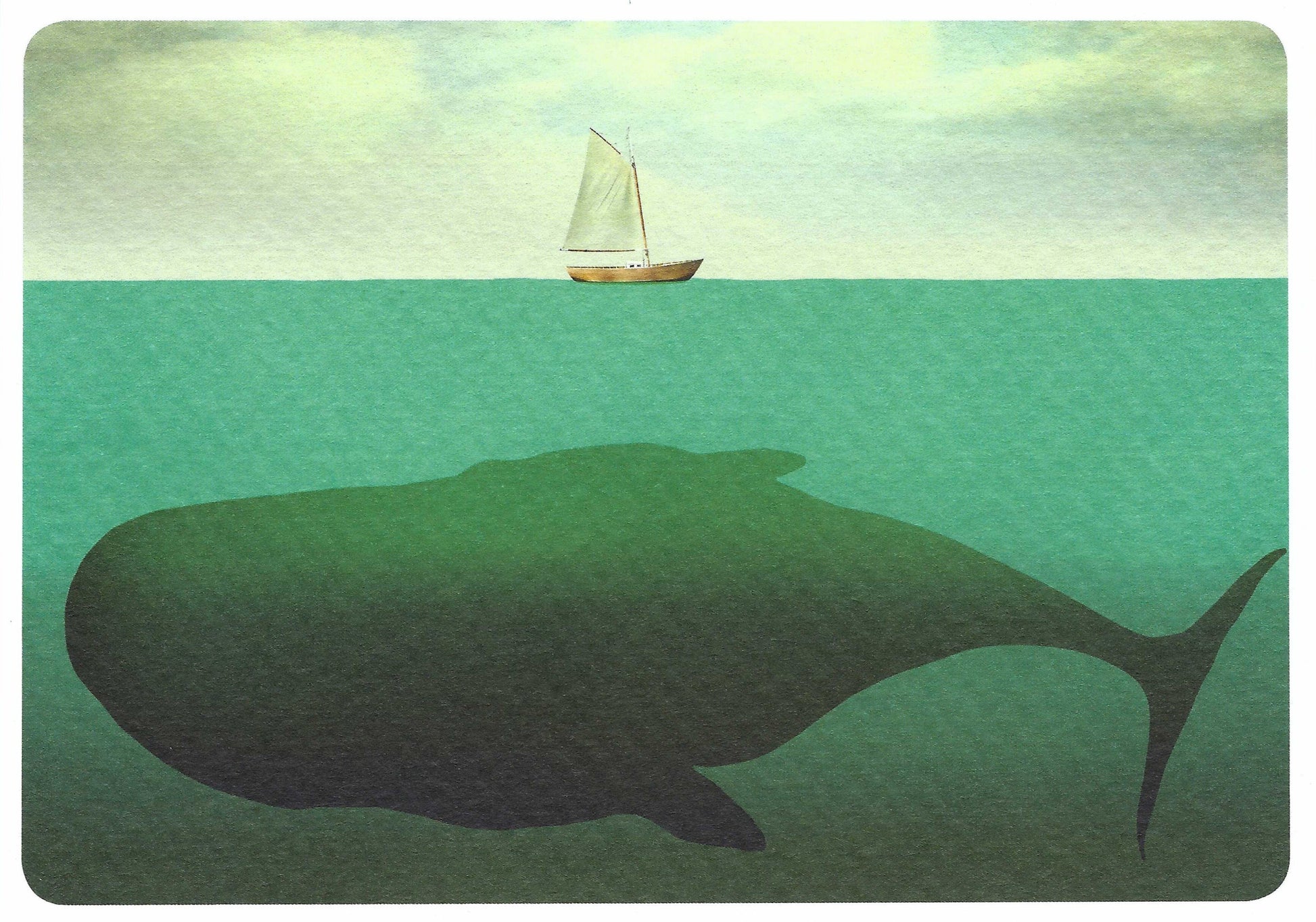 Whale Postcard - Sailboat Postcard - Sea - Ocean - Postcrossing Postcard