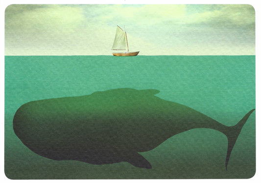 Whale Postcard - Sailboat Postcard - Sea - Ocean - Postcrossing Postcard