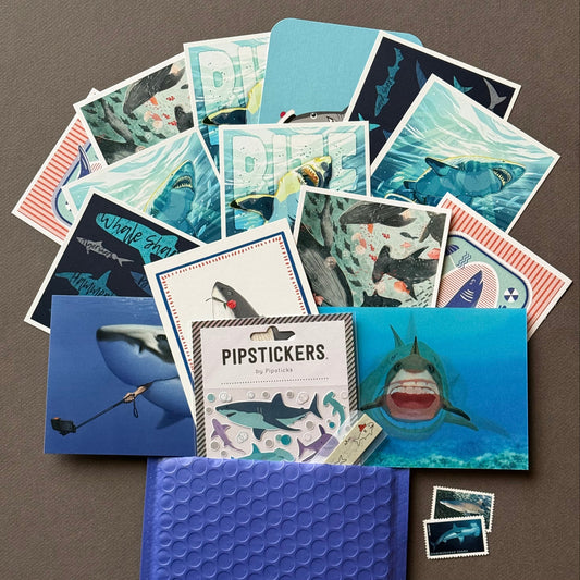 Shark Postal Pack – Postcards, Stickers & Washi Tape